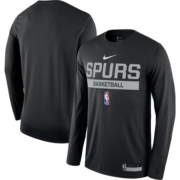 Men's Black San Antonio Spurs 2022/23 Legend On-Court Practice Performance Long Sleeve T-Shirt